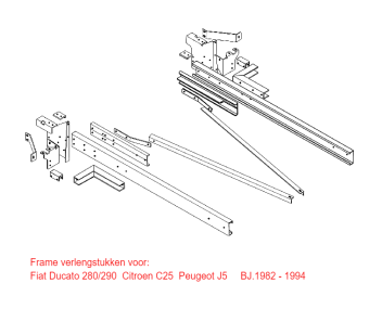 Frame chassis verlenging chassis trekhaak Fiat ducato 280, 290 citroen C25 Peugeot J5 bouwjaren 1982 tot 1994