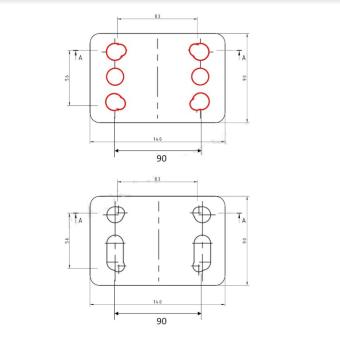 adapter verlengstuk flenskogel 4 gats