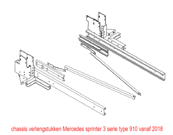 Frameverlenging 1870mm Type 01 Mercedes Sprinter 3 Serie Type 910 voorwielaandrijving vanaf 2018